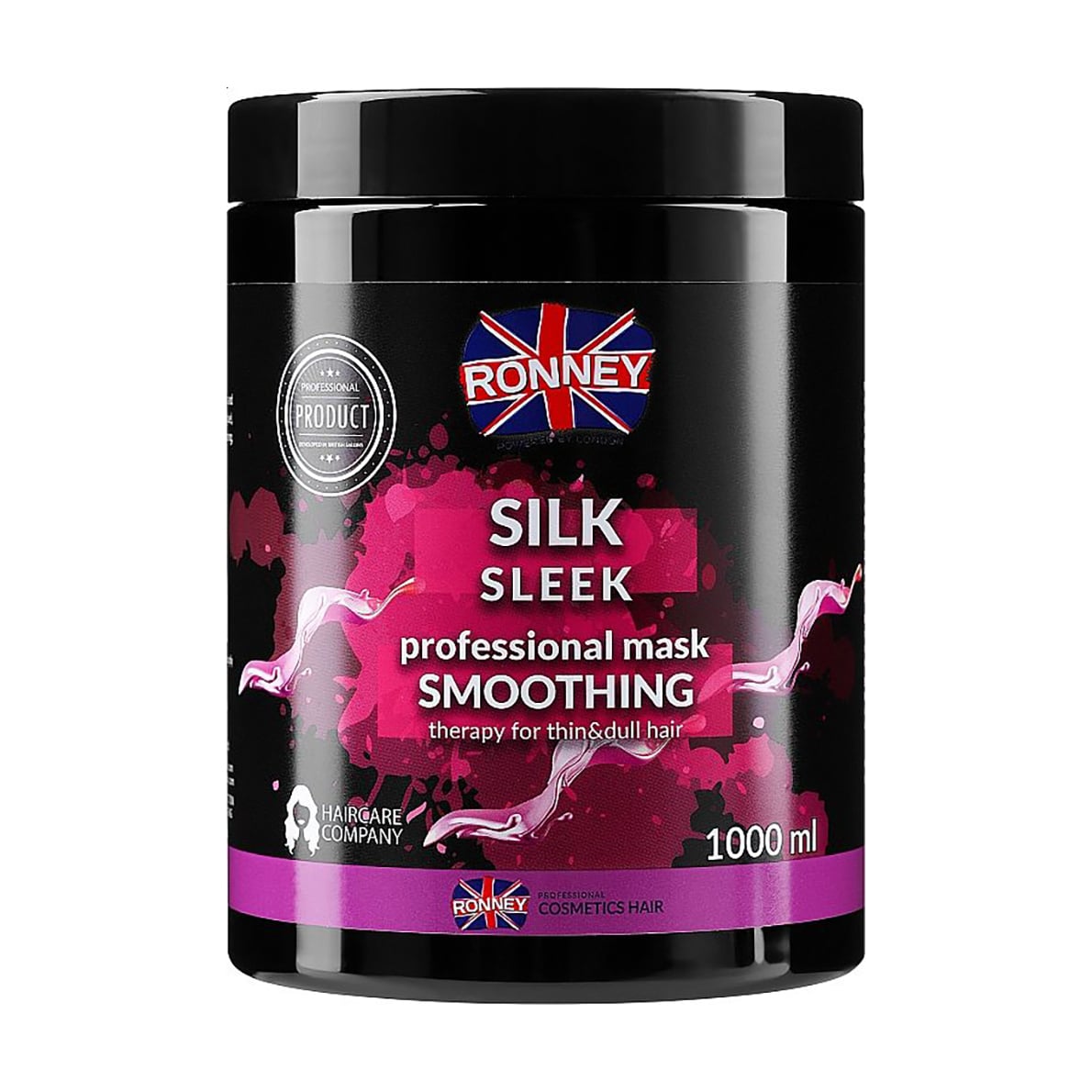 Маска Ronney Silk Sleek Smoothing Mask для тонкого та тьмяного волосся, з протеїнами шовку, 1 л